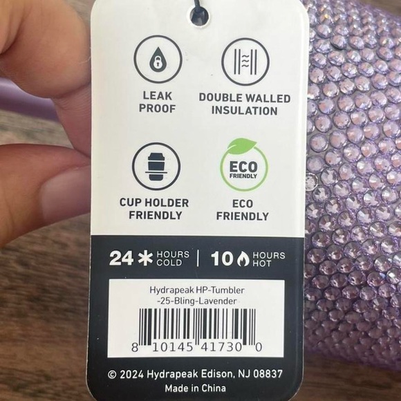 Purple Rhinestone Tumbler with Straw - Picture 5 of 5